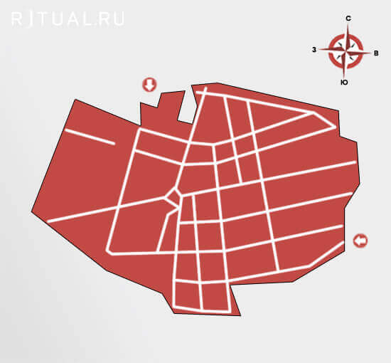 Схема Широкореченского кладбища